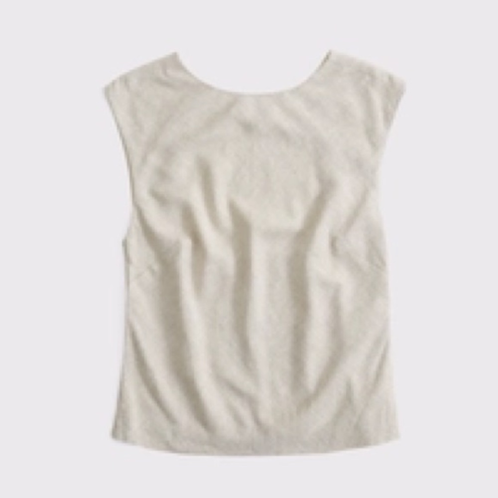 Linen-Blend Skimming Shell Top
